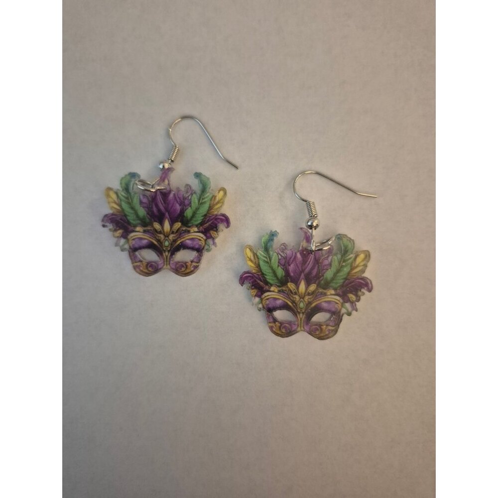 Mardi Gras Acrylic Earrings